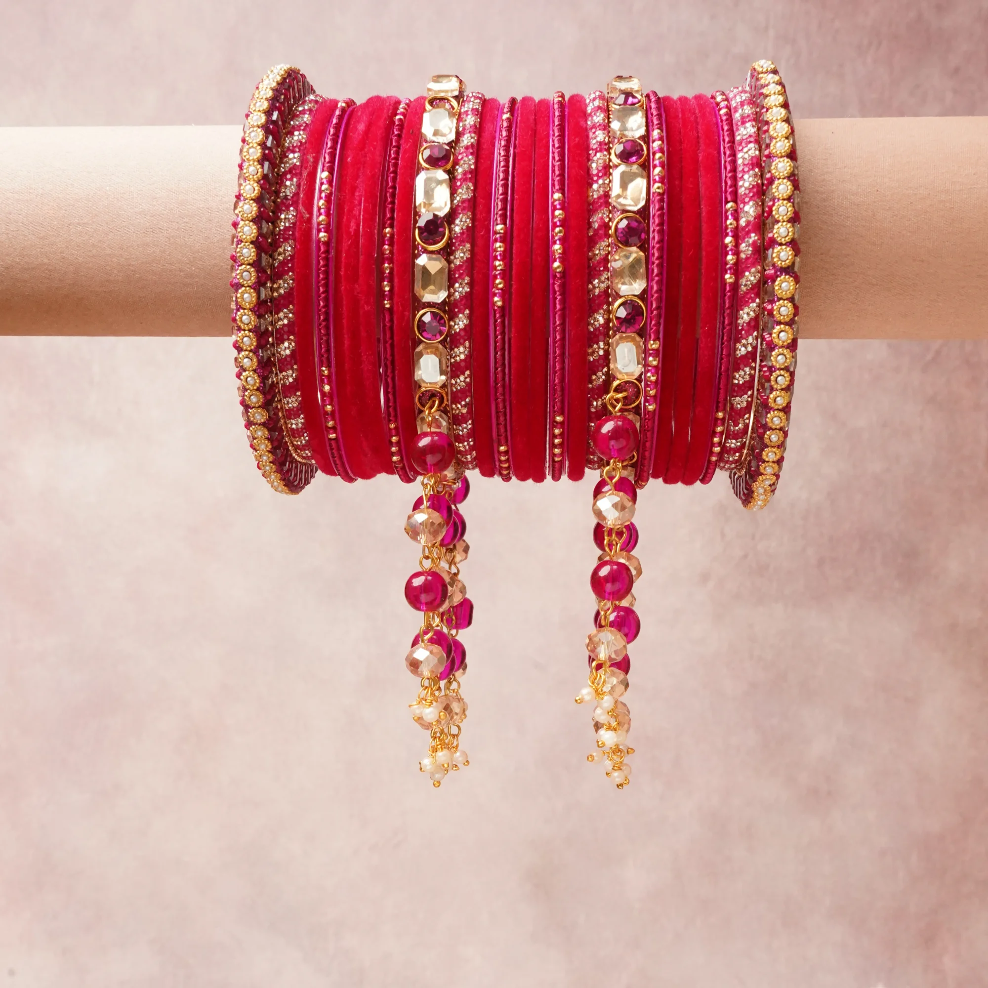 The Femminari Crown- Jewellery beyond luxury. A crown colour Crimson Red set, complemented by Gold, Clear Crystal, Fuchsia Crystal, Pearl, Champagne Glass, Berry Glass, featuring Gold-toned Metal, Velvet, Glass, Rhinestone, Simulated Pearl. A treat for the eyes, hands and heart- absolutely unforgettable.