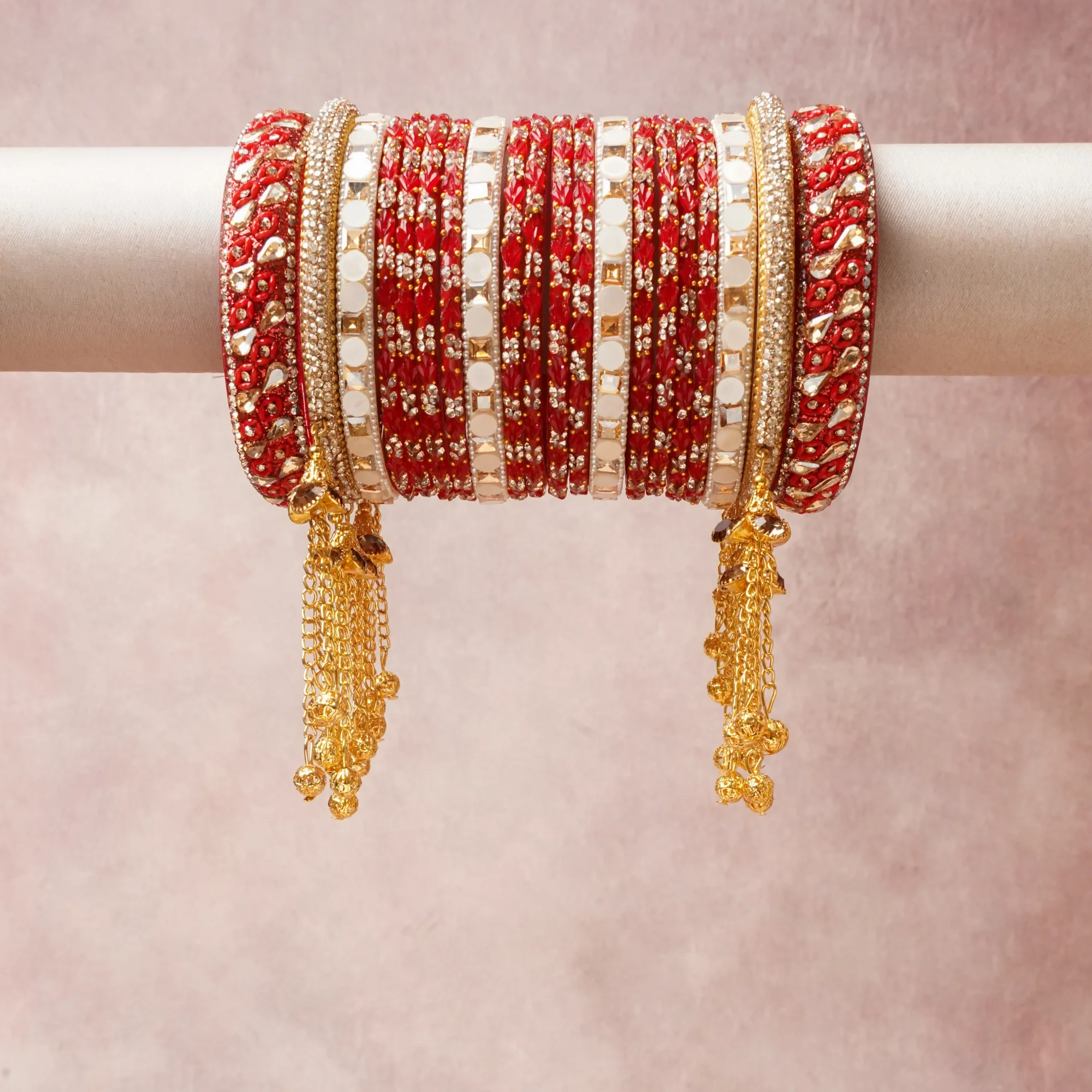 The Femminari Crown- Jewellery beyond luxury. A crown colour Crimson Red set, complemented by Rich Gold, Clear Crystal, Ivory, featuring Lac, Glass, Gold-Toned Metal, Rhinestone Crystals, Faux Pearls. A treat for the eyes, hands and heart- absolutely unforgettable.