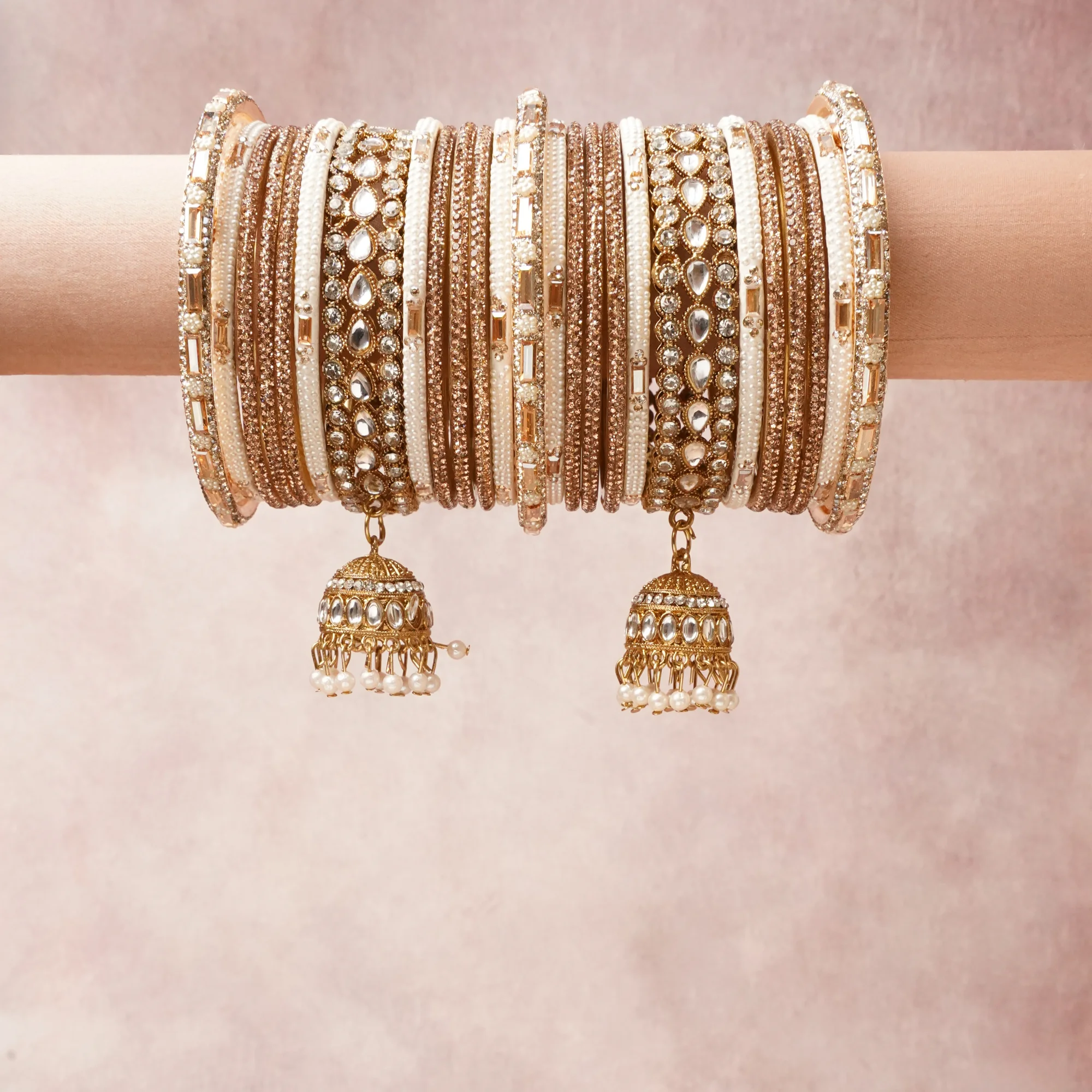 The Femminari Crown- Jewellery beyond luxury. A crown colour Gold set, complemented by Clear White, Iridescent Off-White, Pale Champagne, featuring Gold-toned Metal Alloy, Simulated Diamonds (Zirconia/Glass), Kundan-style Glass (Foil-backed), Simulated Pearls, Enamel, Metallic Micro-beads. A treat for the eyes, hands and heart- absolutely unforgettable.