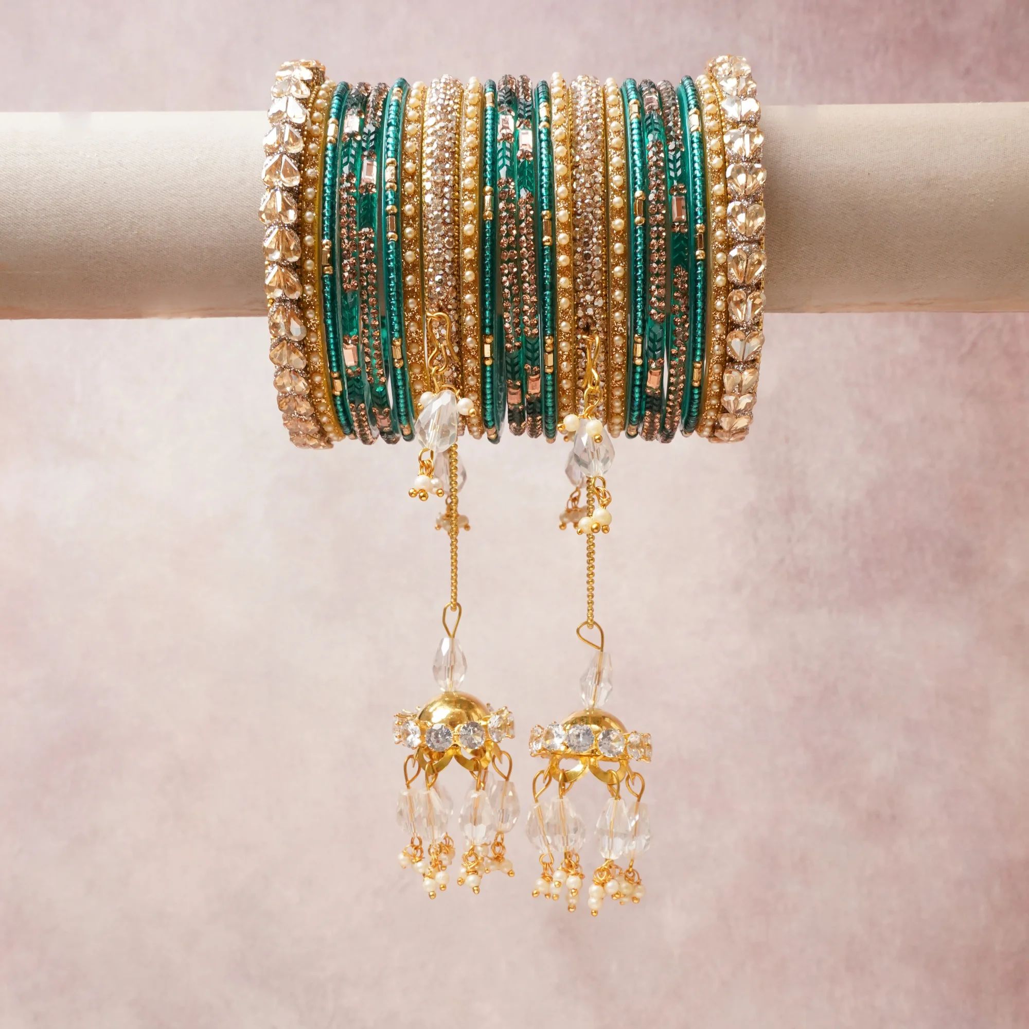 A commanding blue anchors this beautiful set, enriched with accents of Gold, Champagne that add depth and dimension.

Featuring a striking composition of glass beads and rhinestones, this set carries intricate craftsmanship and strong presence. Grand in form, it is created for moments that deserve to be marked.