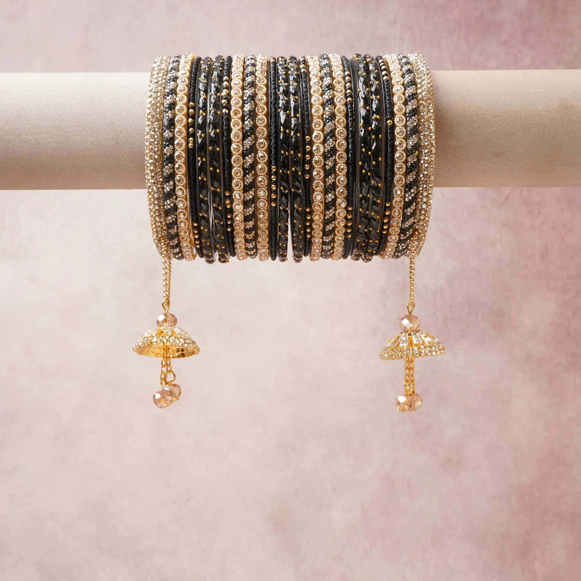 A commanding Black anchors this beautiful set, enriched with accents of Gold, Silver, Champagne that add depth and dimension.

Featuring a striking composition of Metal and rhinestone, this set carries intricate craftsmanship and strong presence. Grand in form, it is created for moments that deserve to be marked.